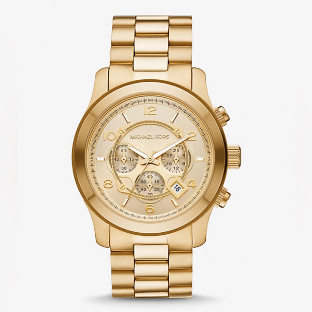 Michael Kors Oversized runway Gold tone Watch (MK 8077)